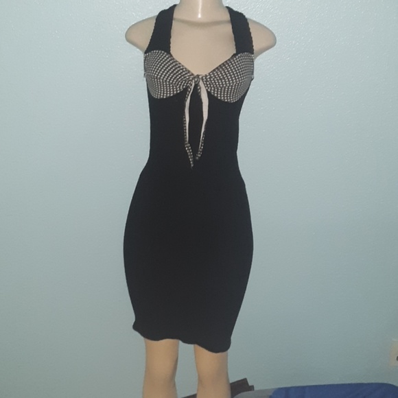 Carmen Martinez Elastic Black Pin-up Pencil Dress - Picture 3 of 7